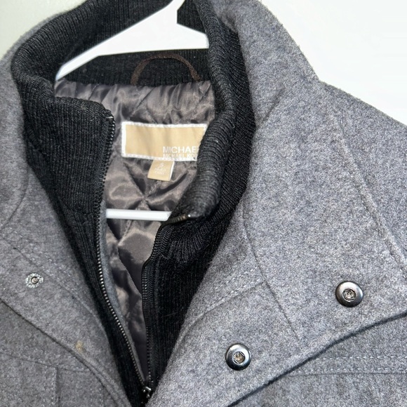 Michael Kors Jacket Mens Small Peacoat Full Zip Wool-blend  Gray Preppy Coat - Picture 6 of 14